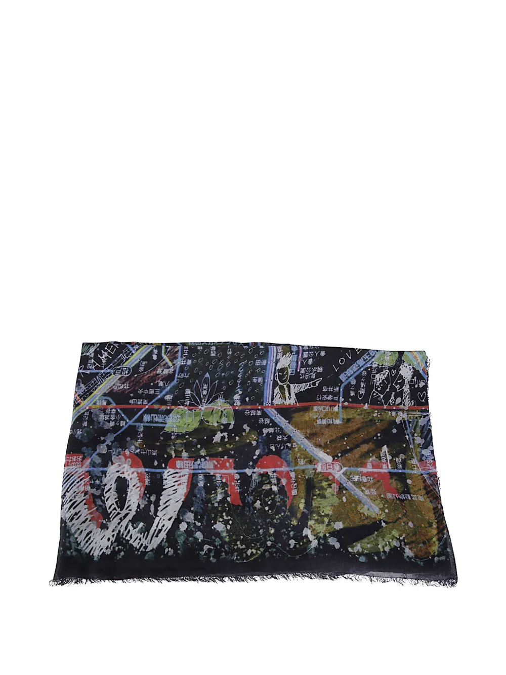Faliero Sarti Art in Japan frayed scarf
