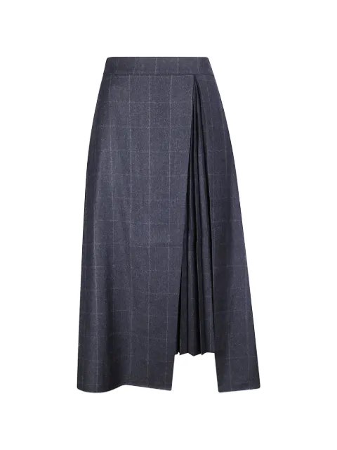 Sibel Saral windowpane pleated maxi skirt
