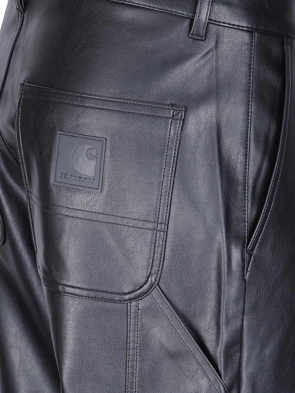 Carhartt WIP Arizona straight-leg leather trousers Zwart
