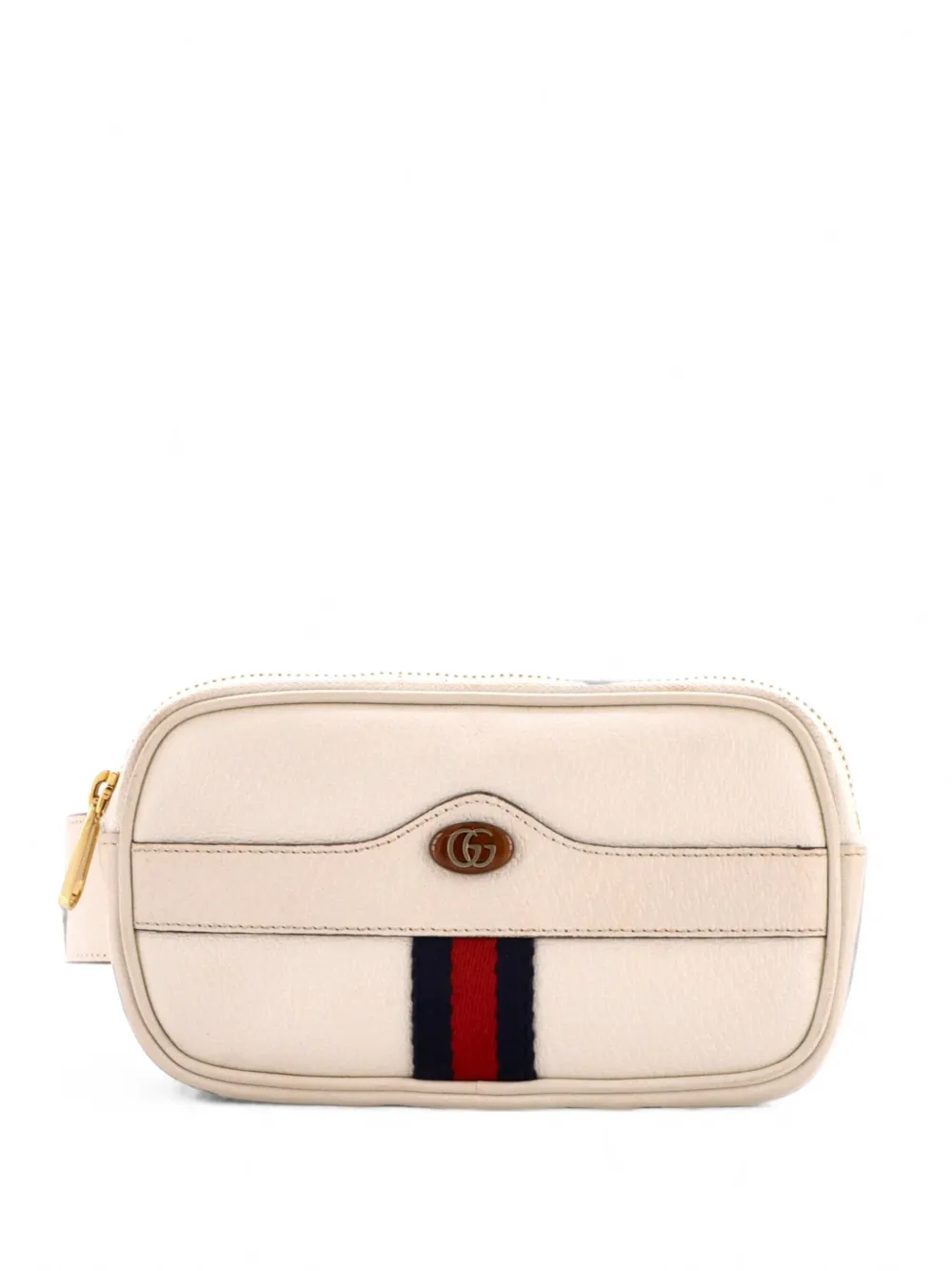 Pre-owned Gucci Ophidia Leather Mini Belt Bag In Neutrals