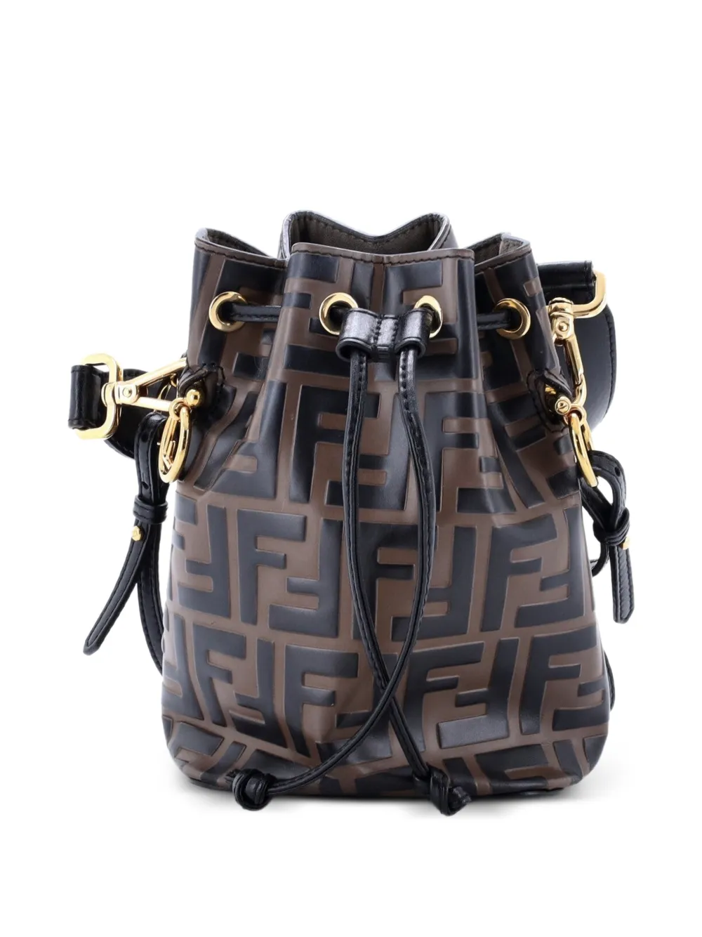 Fendi Pre-Owned sac seau Mon Trésor en cuir à motif Zucca embossé format mini - Marron Fendi Pre-Owned sac seau Mon Trésor en cuir à motif Zucca embossé format mini - Marron