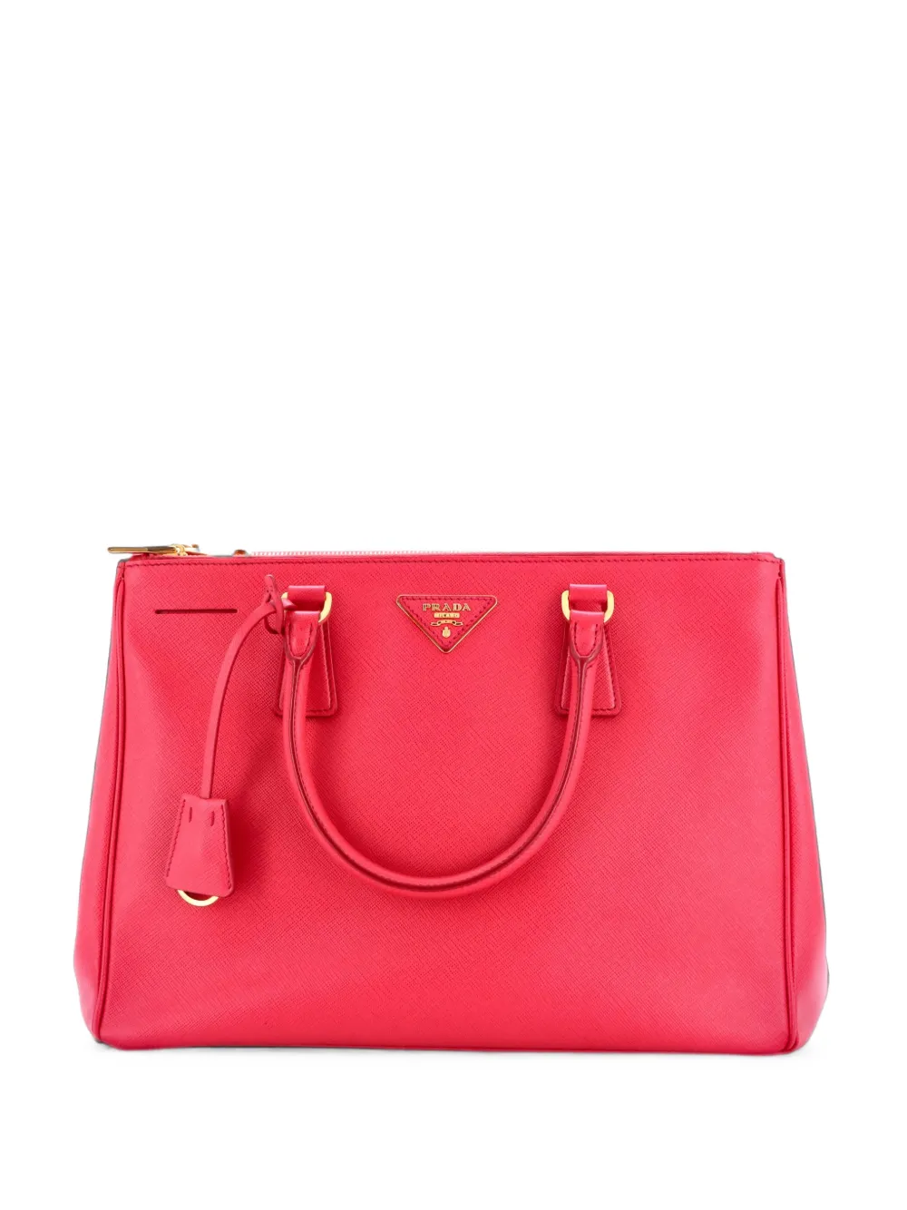 Prada Pre-Owned Borsa tote Lux grande in pelle Saffiano con doppia zip - Rosa