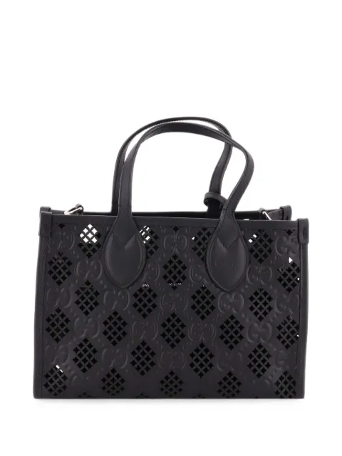 Gucci Pre-Owned Convertible GG Debossed Laser Cut Leather Small tote bag