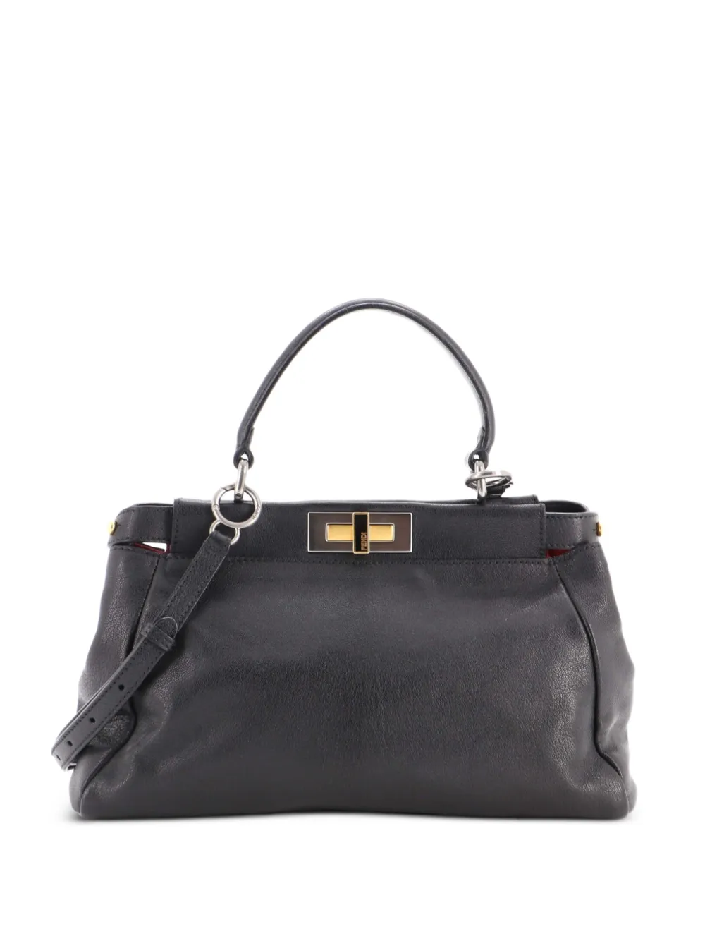 Fendi Pre-Owned Peekaboo Bag Soft Leather Regular shoulder bag - Nero