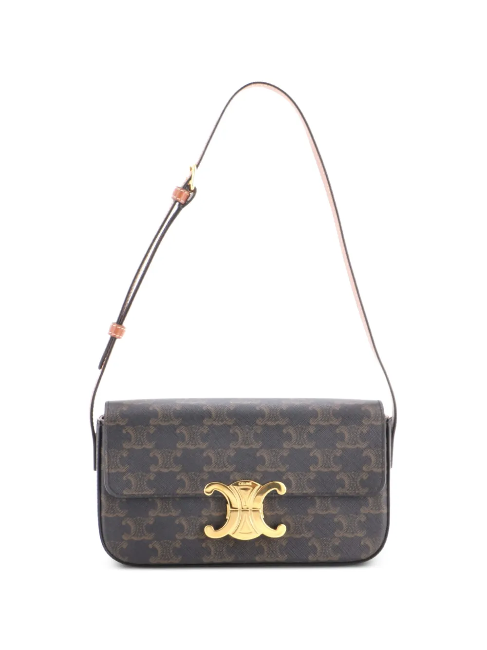 Celine Pre-Owned Triomphe East-West Triomphe Coated Canvas shoulder bag - Brown
