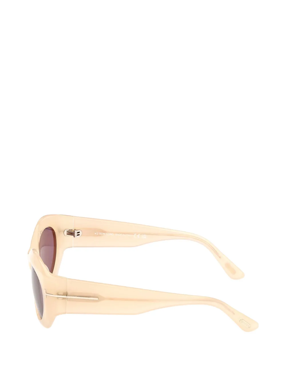 TOM FORD Eyewear Emmeline-02 zonnebril met geometrisch montuur Beige
