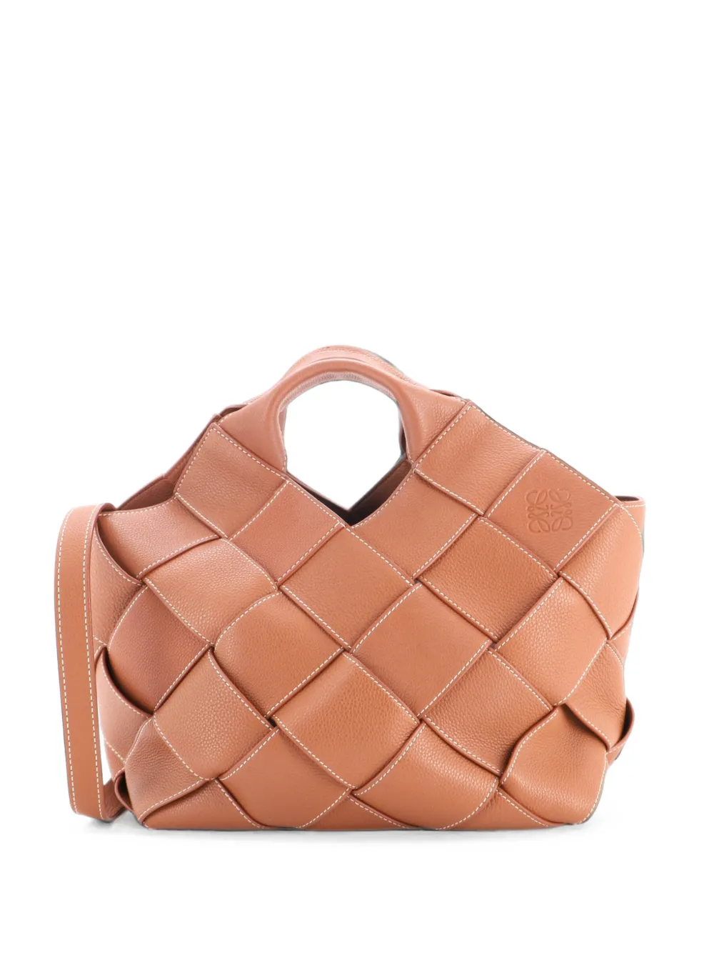 Loewe Pre-Owned Woven Basket Bag Leather Small tote bag - Marrone