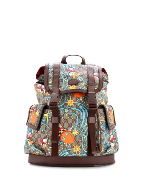 Gucci Pre-Owned mochila Disney Donald Duck Double Pocket Buckle mediana de lona revestida GG