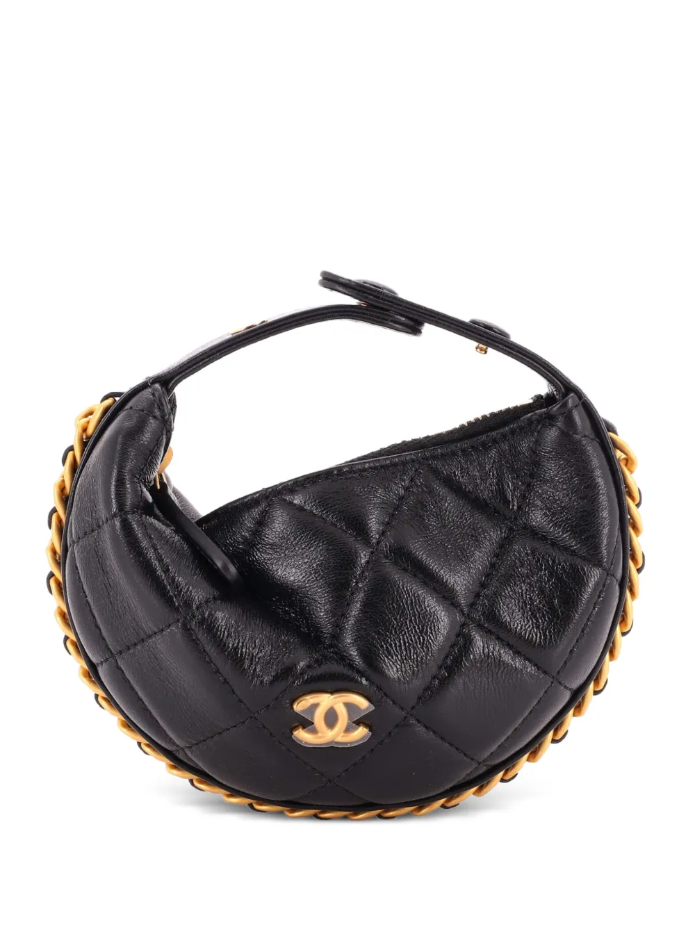 CHANEL Pre-Owned Chain Around Pouch Quilted Lambskin Extra Mini hobo bag - Nero