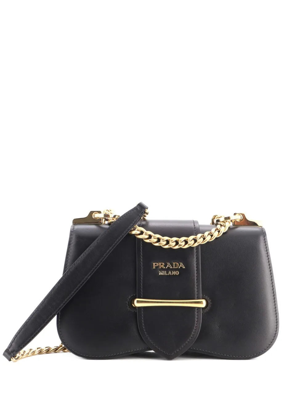 Prada Pre-Owned Sidonie Chain Shoulder Bag City Calf Medium crossbody bag - Black