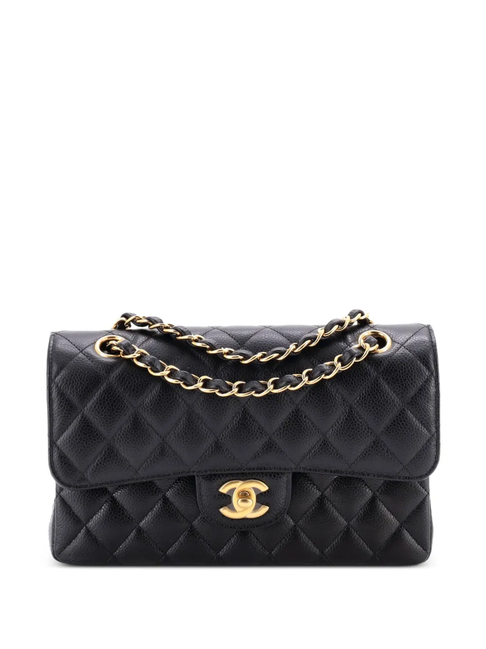 CHANEL Pre-Owned Classic Double Flap Bag Quilted Caviar Small shoulder bag - Nero