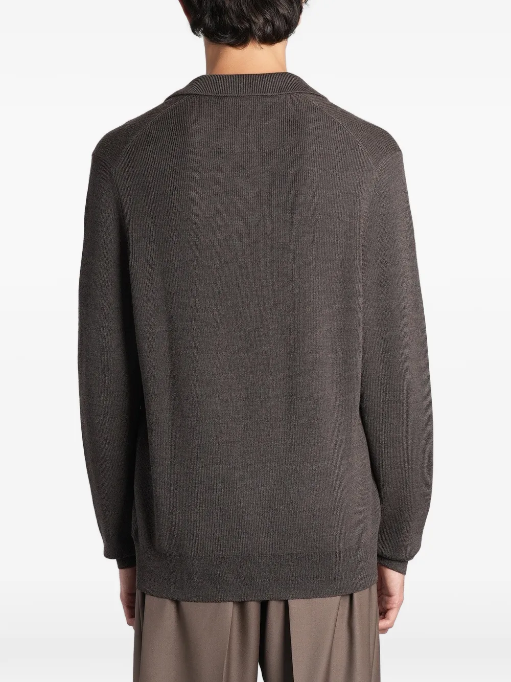 Tagliatore ribbed-knit long-sleeve T-shirt Bruin