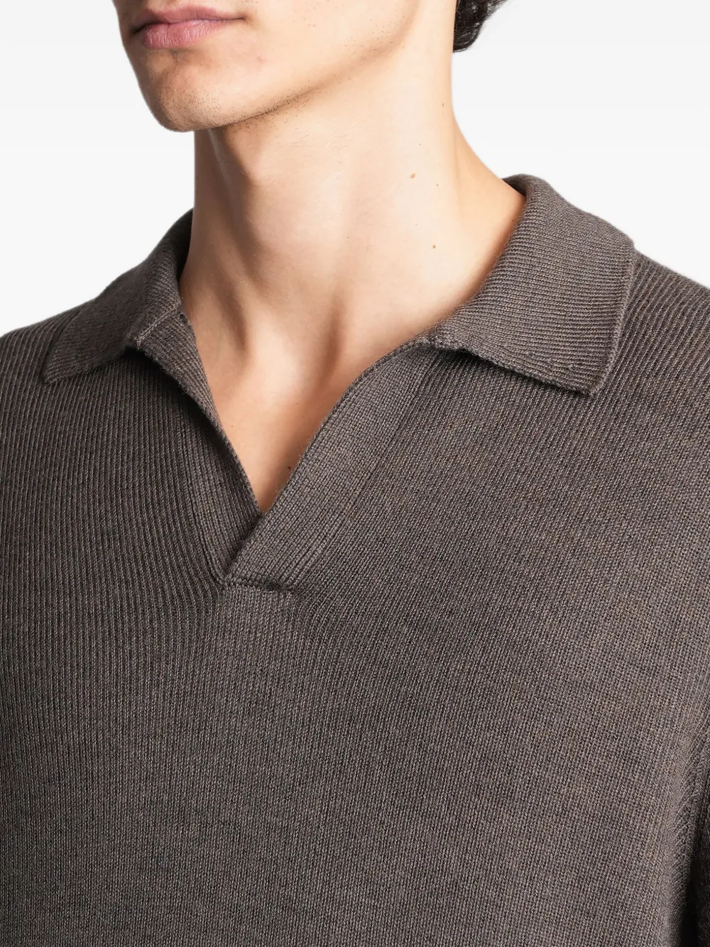 Tagliatore ribbed-knit long-sleeve T-shirt Bruin