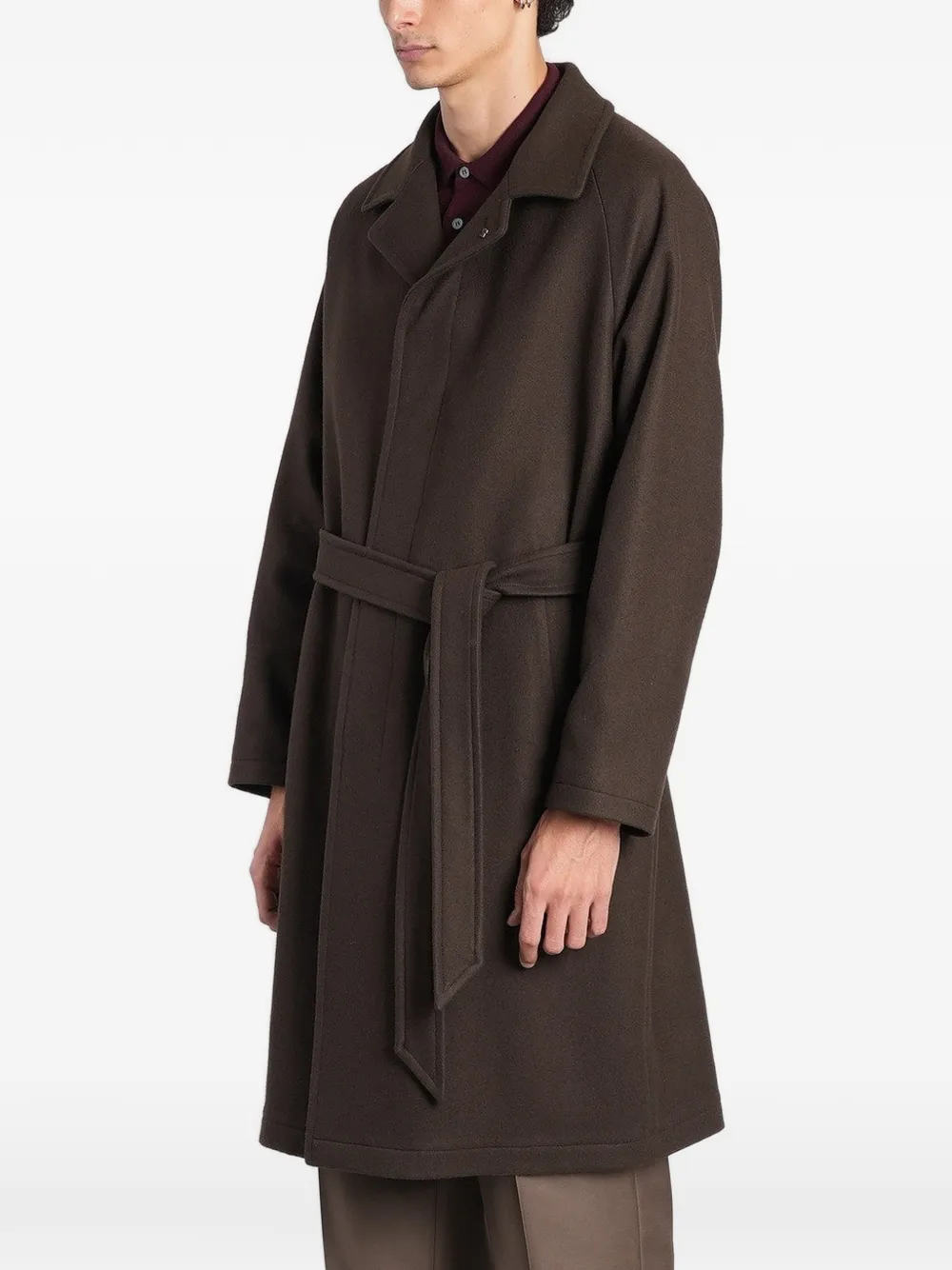 Tagliatore belted raglan-sleeve coat Bruin