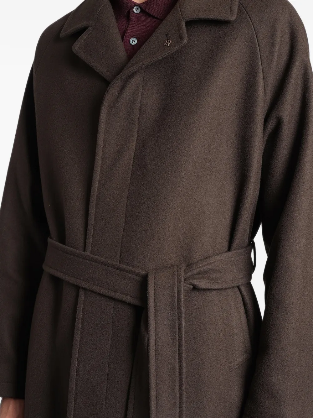 Tagliatore belted raglan-sleeve coat Bruin