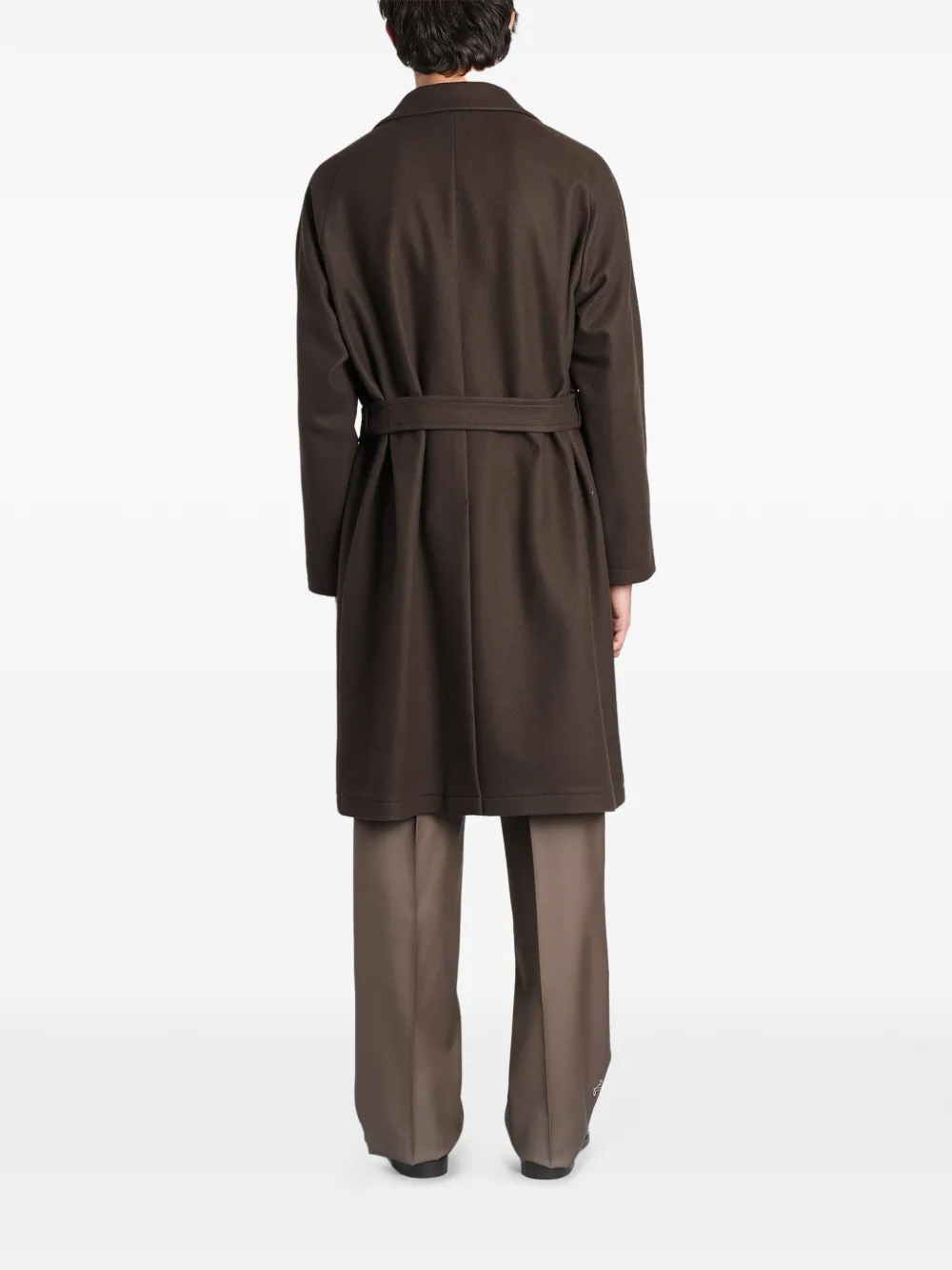 Tagliatore belted raglan-sleeve coat Bruin