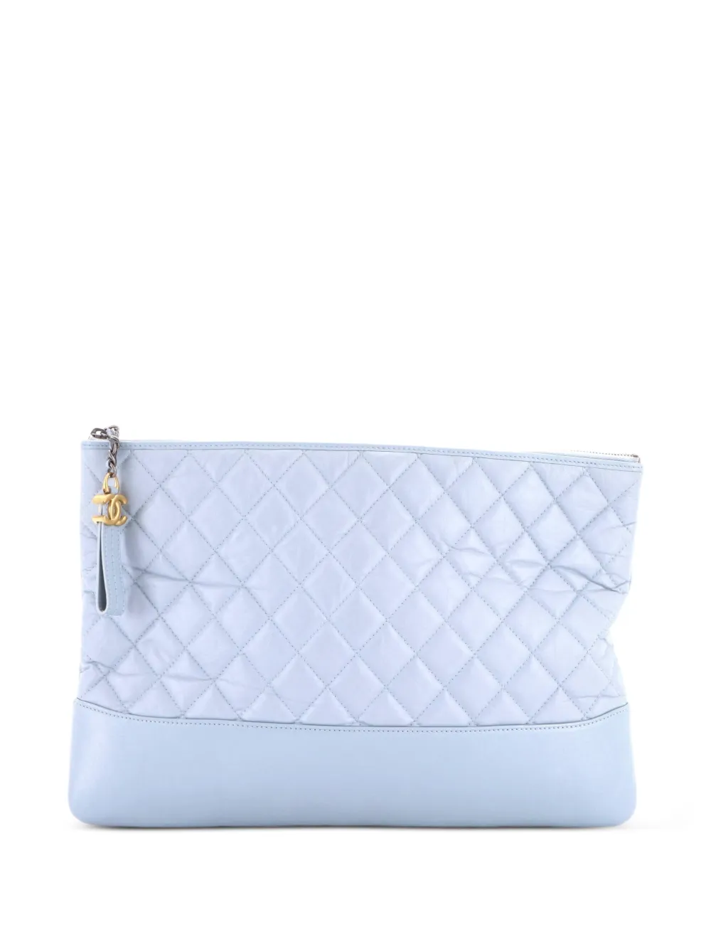 CHANEL Pre-Owned Gabrielle O Case Quilted Aged Calfskin Large clutch bag - Blu
