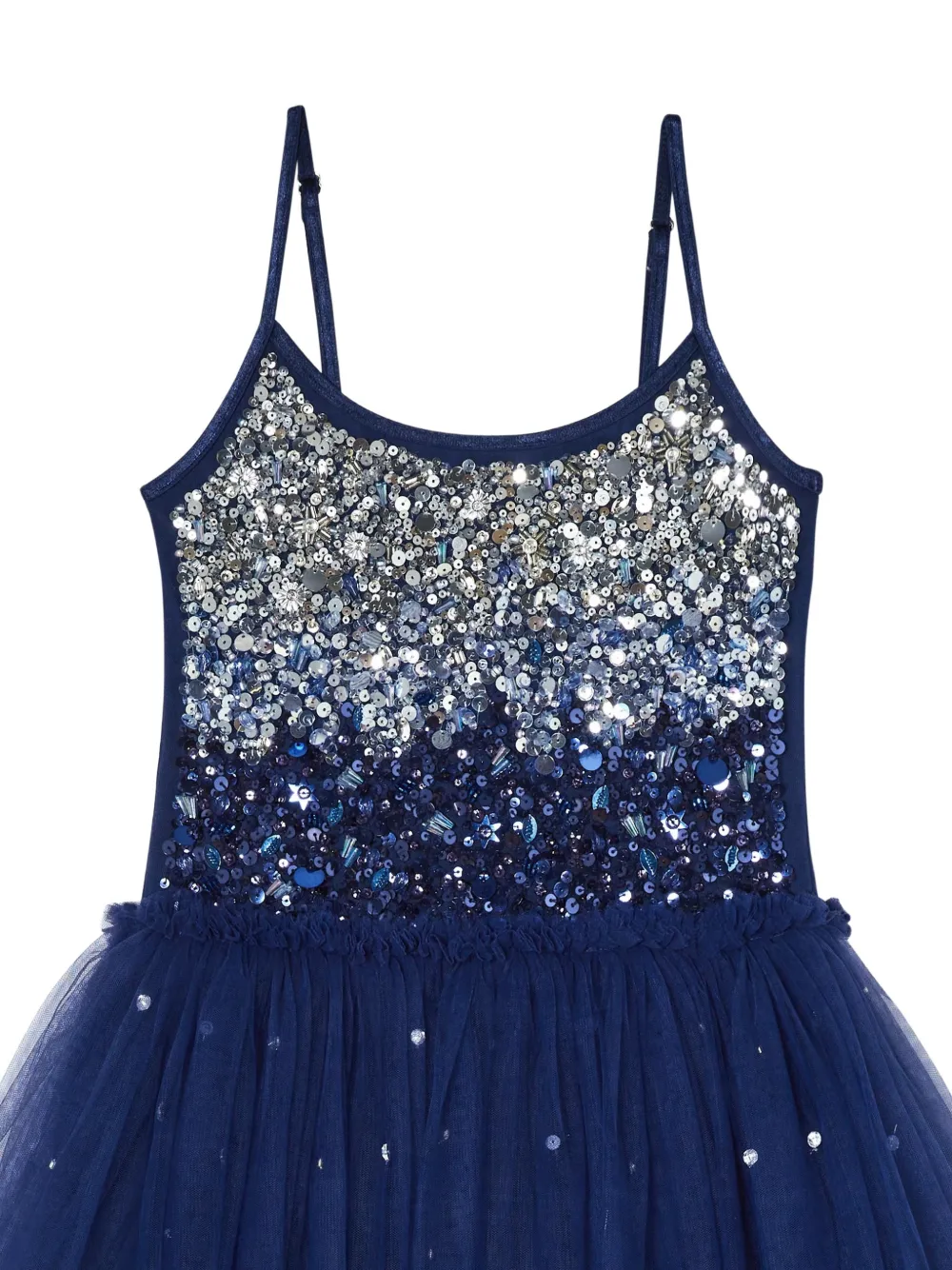 Tutu Du Monde Jurk met tutu en ruches verfraaid met pailletten Blauw