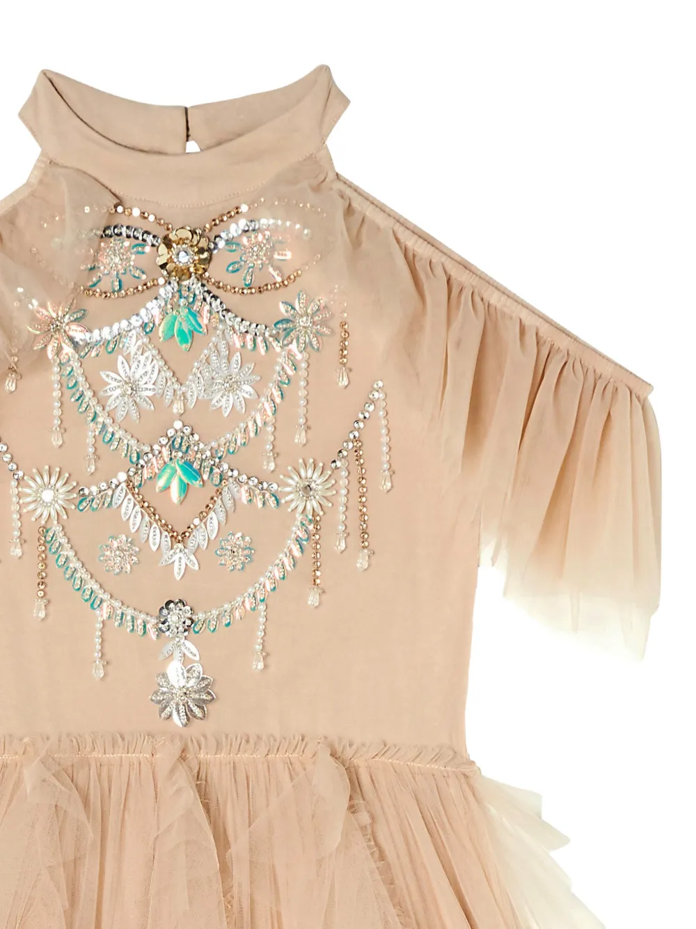 Tutu Du Monde Apres Glow jurk verfraaid met kristallen en tutu Beige