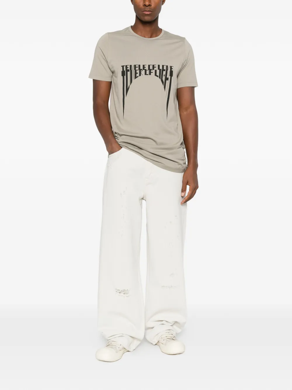 Rick Owens DRKSHDW graphic-print T-shirt Beige