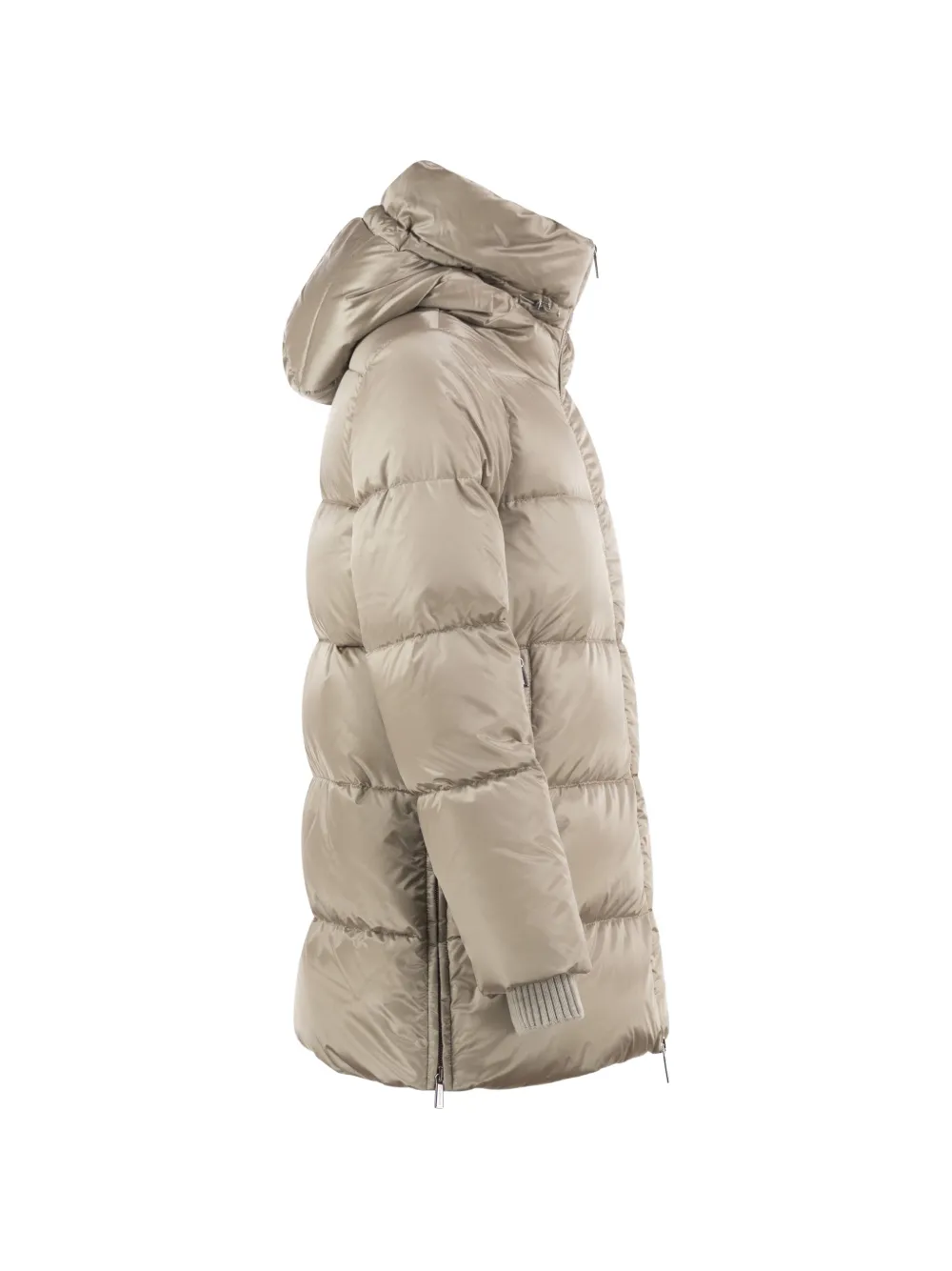 Moorer Carinzia-HC hooded quilted single-breasted coat Beige