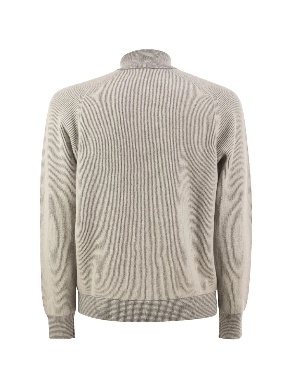 Peserico ribbed zip-up wool cardigan Grijs