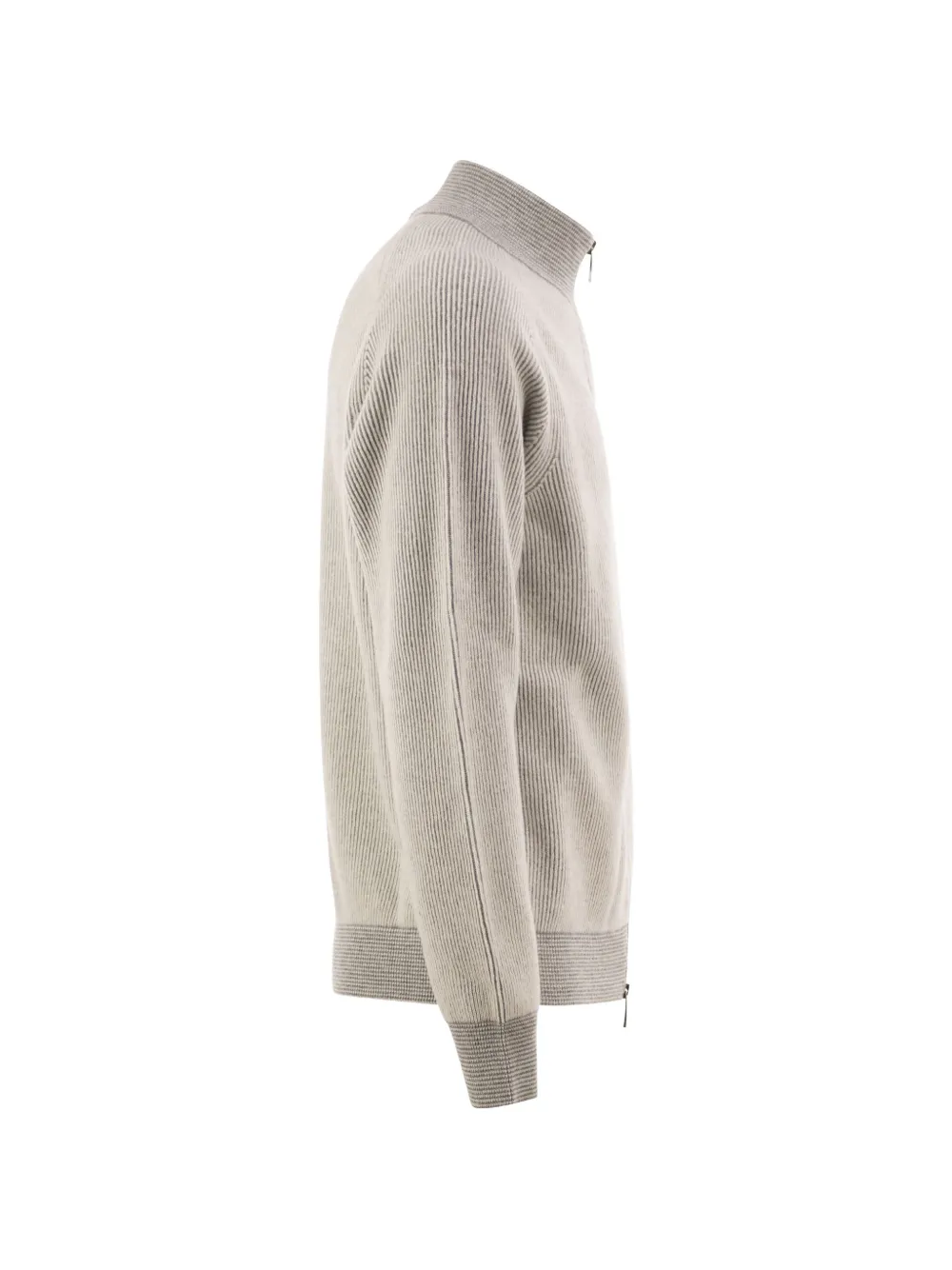 Peserico ribbed zip-up wool cardigan Grijs