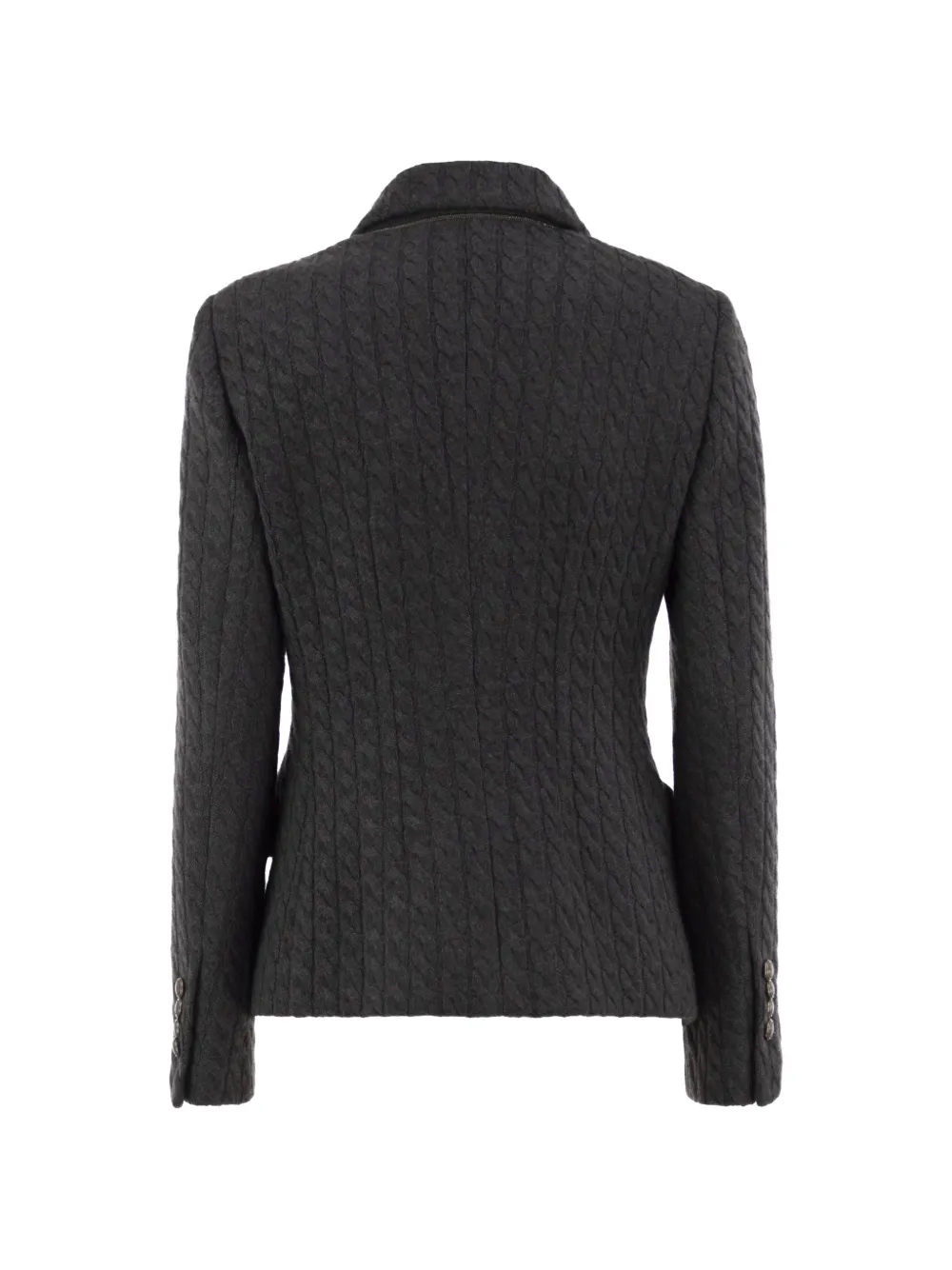 Brunello Cucinelli Kabelgebreide blazer met dubbele rij knopen Grijs