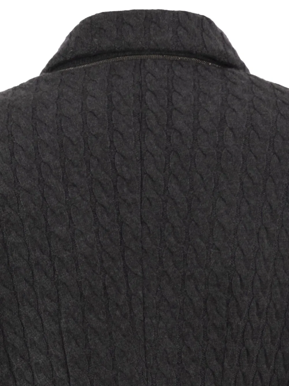 Brunello Cucinelli Kabelgebreide blazer met dubbele rij knopen Grijs
