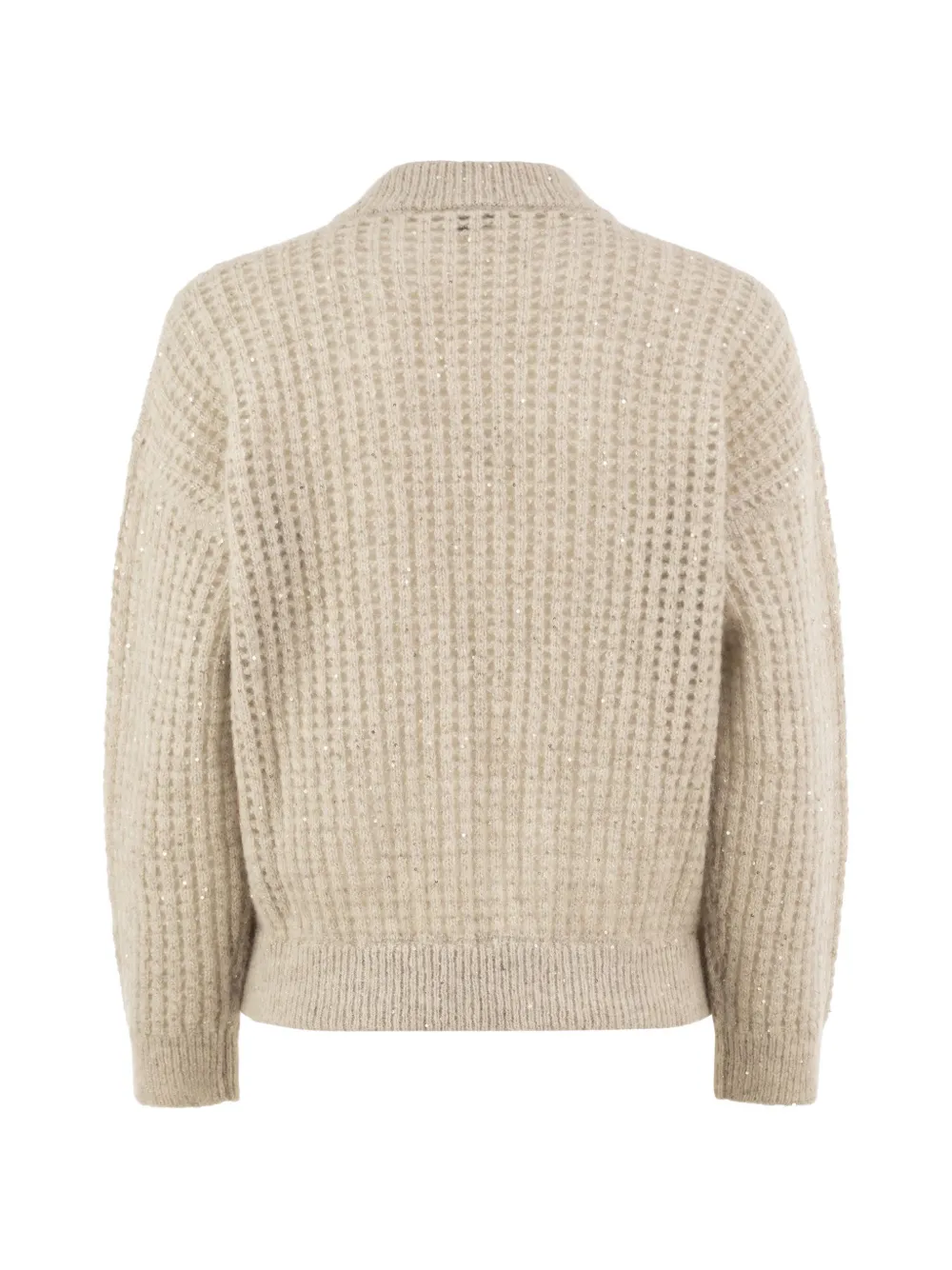 Peserico Wafelgebreid vest verfraaid met pailletten Beige