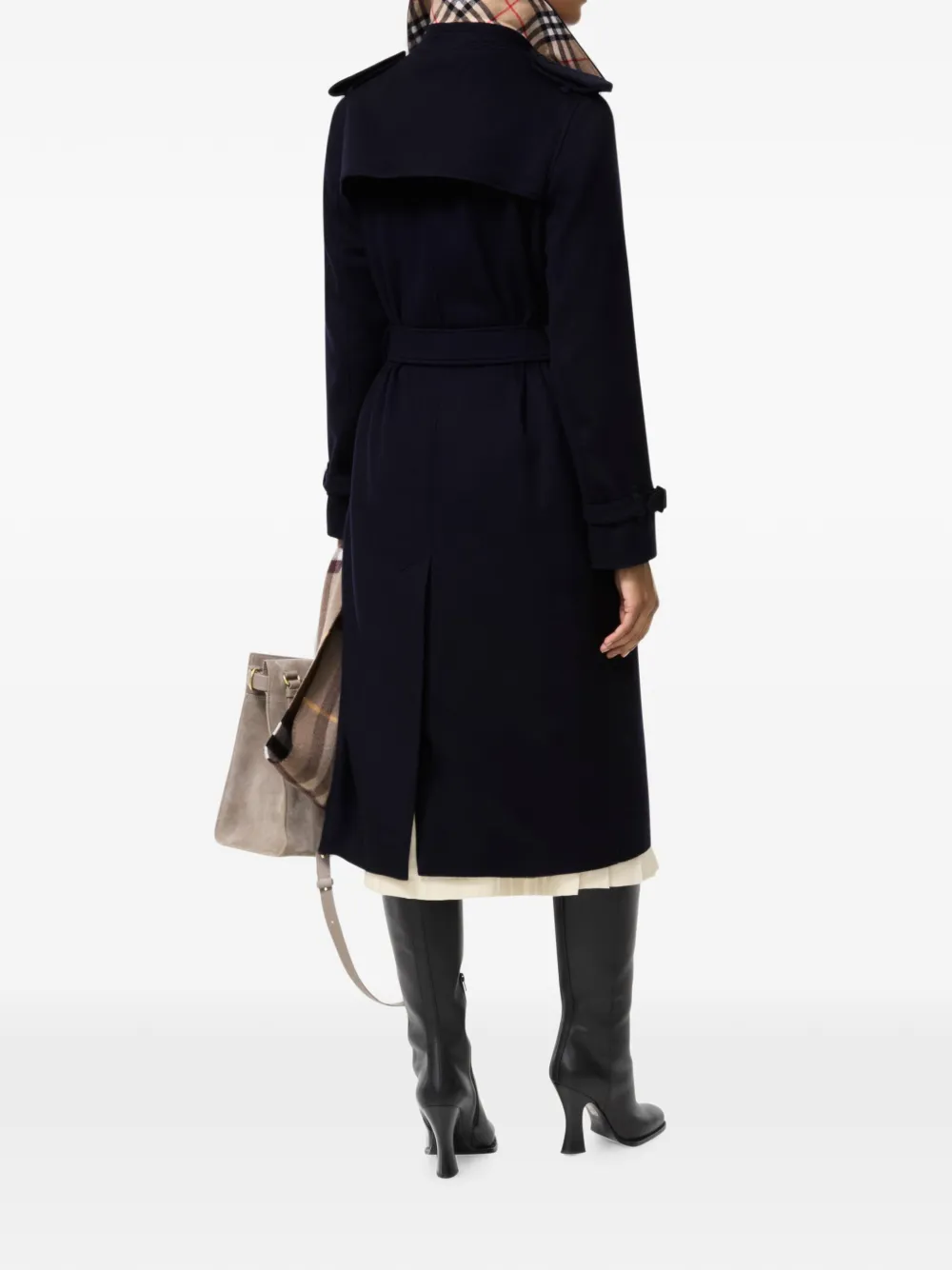 Burberry Kensington kasjmier trenchcoat Blauw