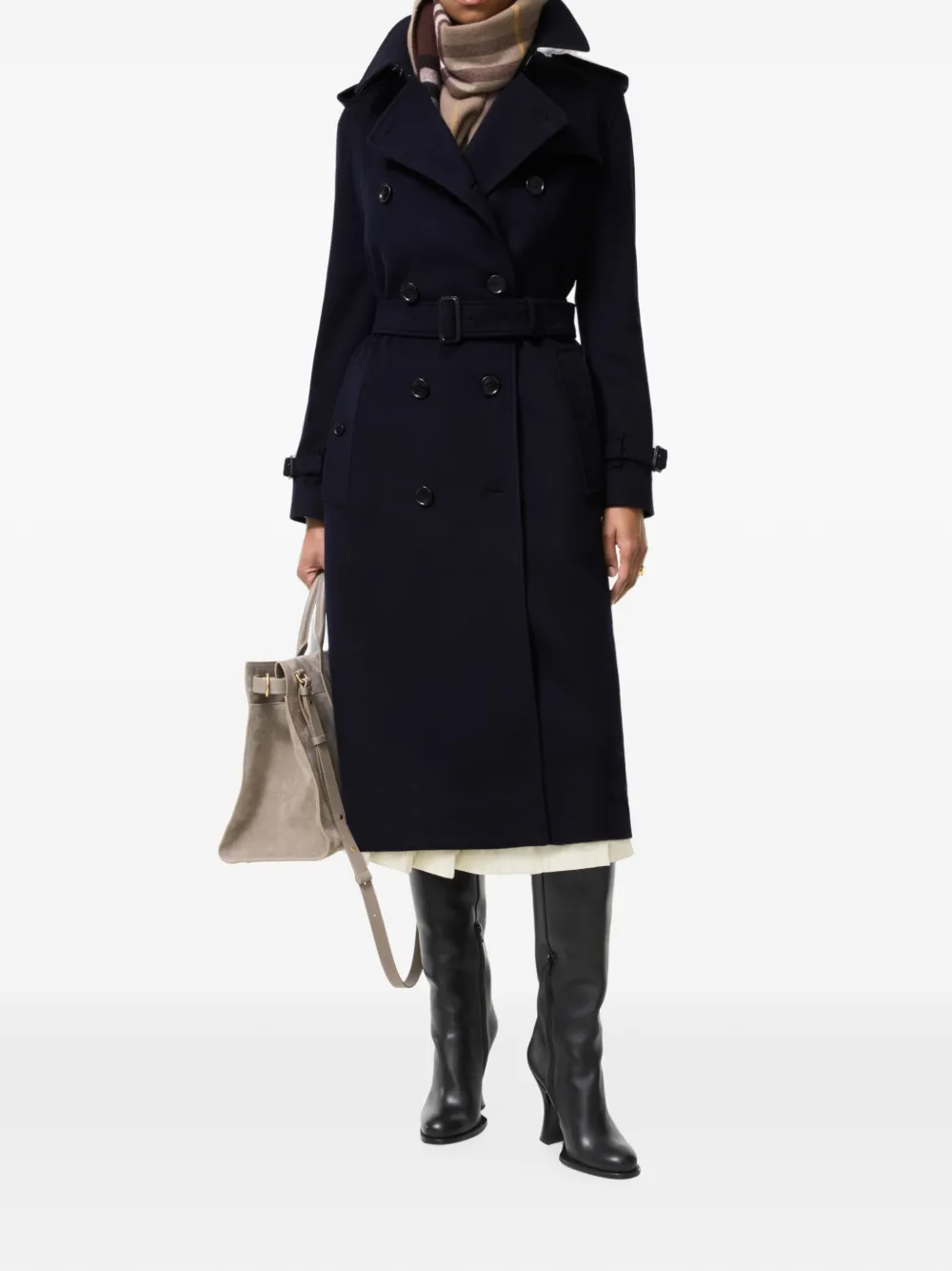 Burberry Kensington kasjmier trenchcoat Blauw