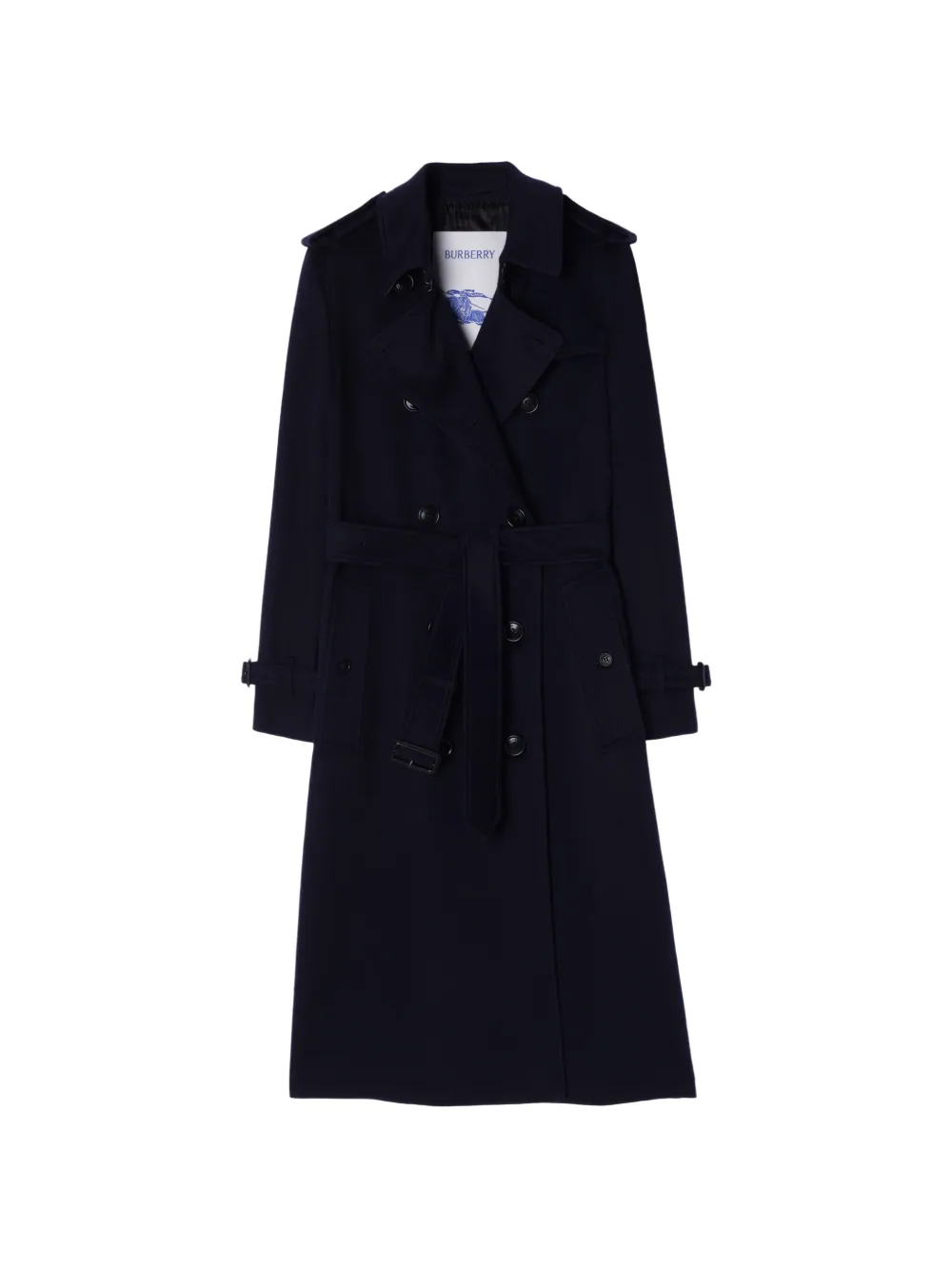 Burberry long cashmere kensington trench coat - Blau