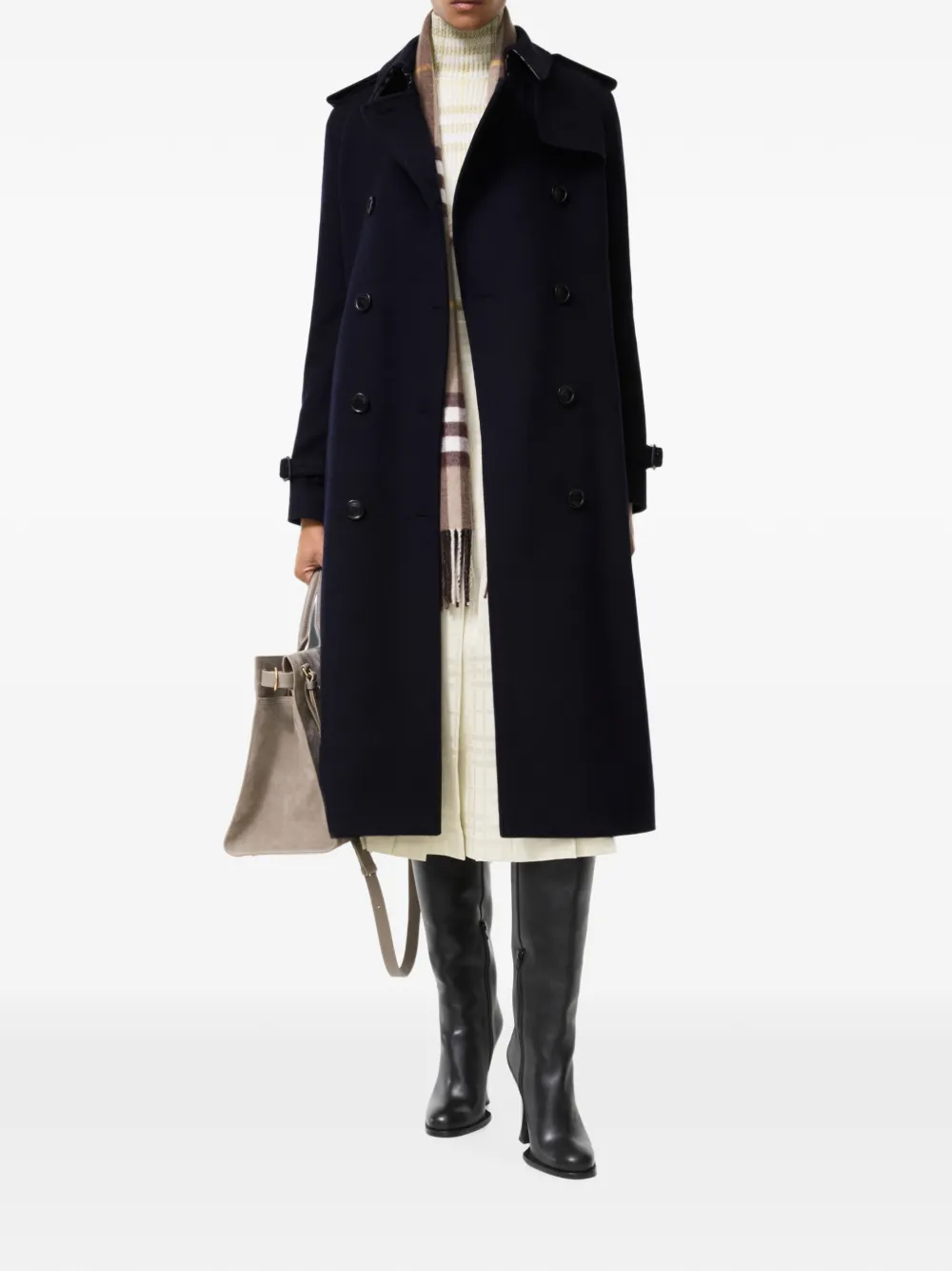 Burberry Kensington kasjmier trenchcoat Blauw