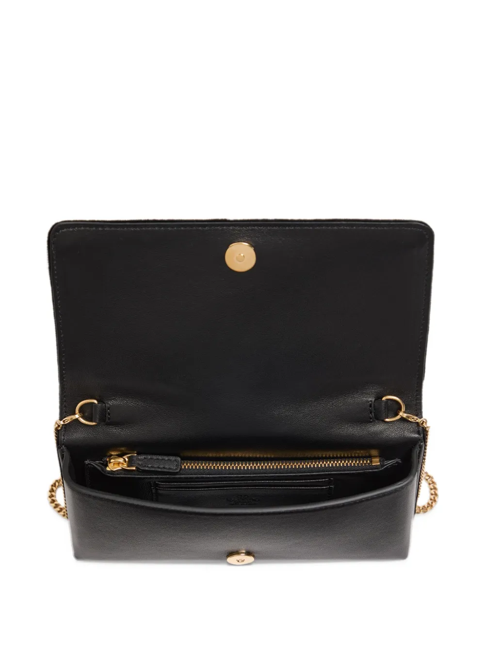 Valentino Garavani VLogo Signature chain wallet in velvet Zwart