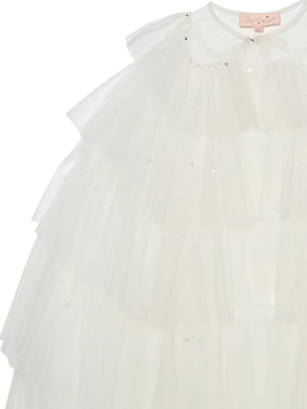 Tutu Du Monde Swan cape met ruches Wit