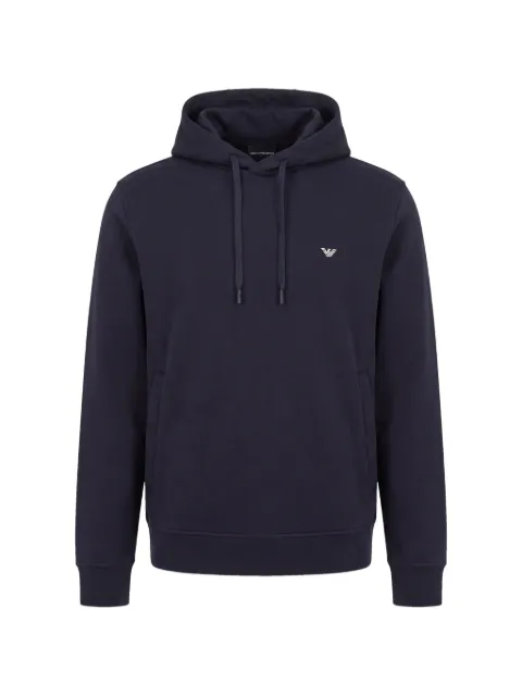 Emporio Armani logo-plaque drawstring hoodie