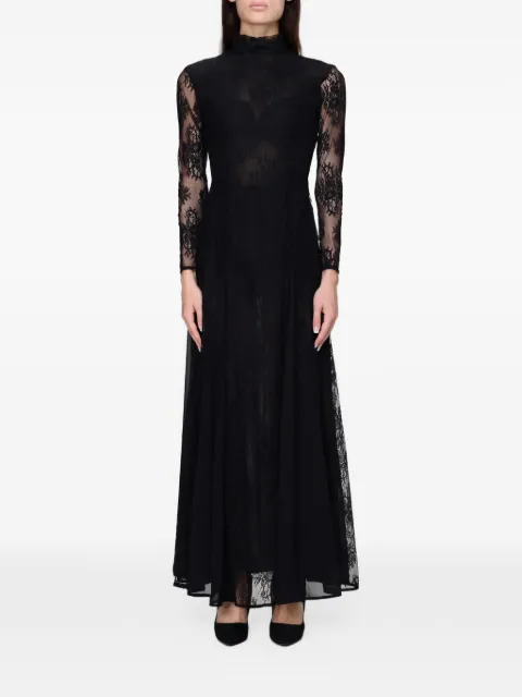 Hanita lace-panelled high-neck maxi dress