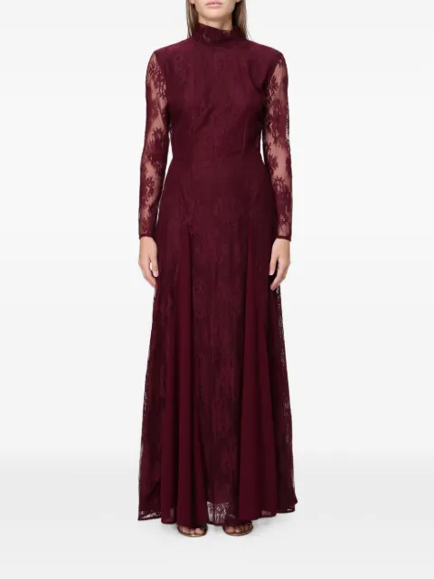 Hanita lace-overlay floor-length maxi dress