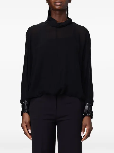 Hanita sequin-embellished high-neck top