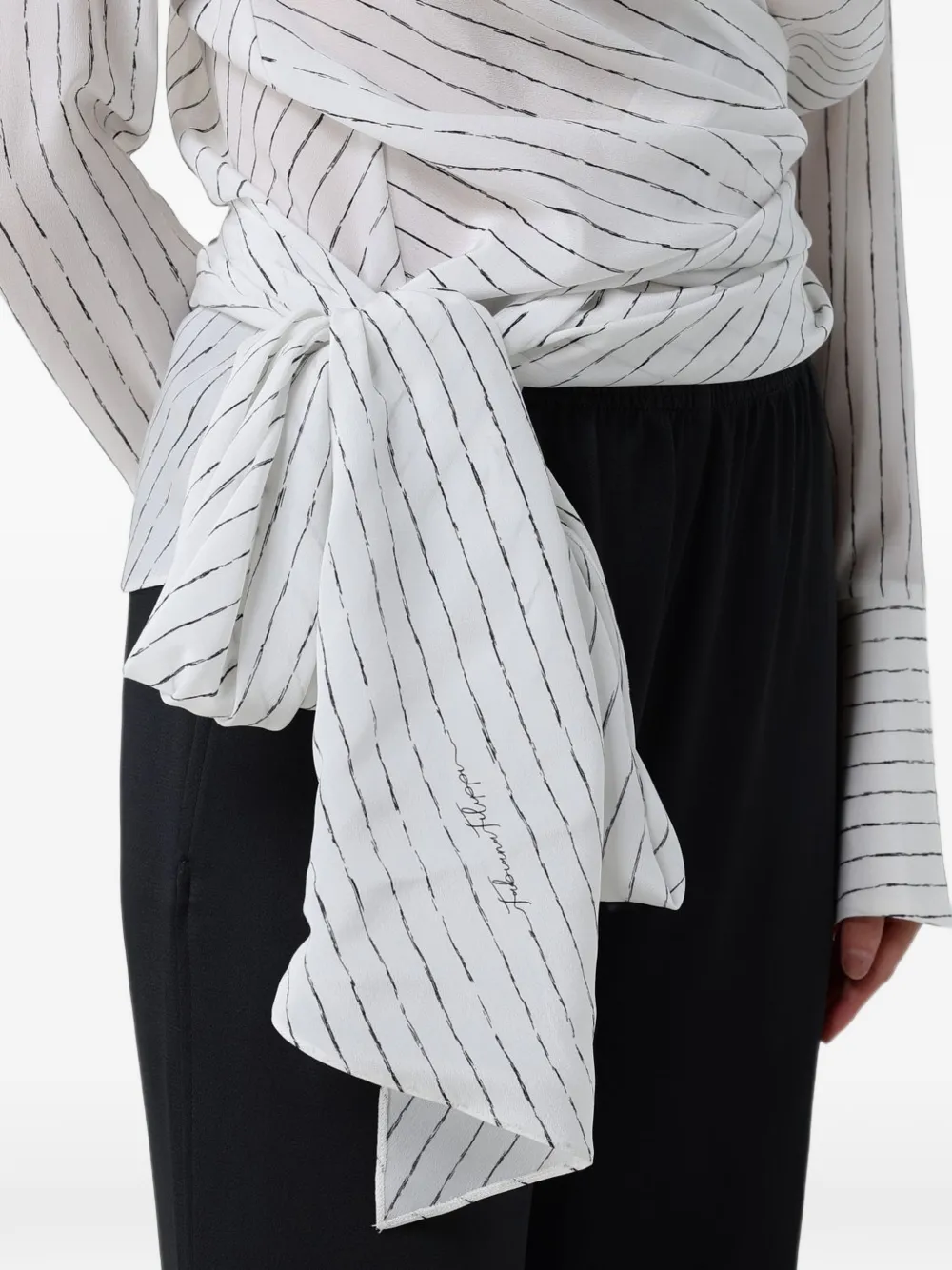 Fabiana Filippi Gestreepte wikkelblouse Wit