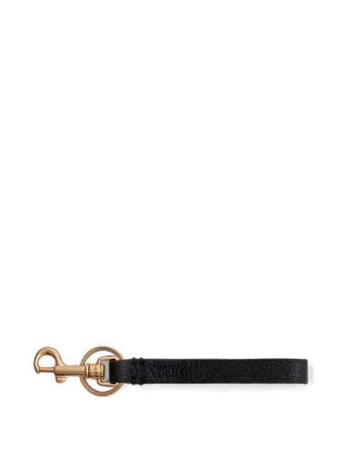 Yu Mei logo-embossed leather key chain