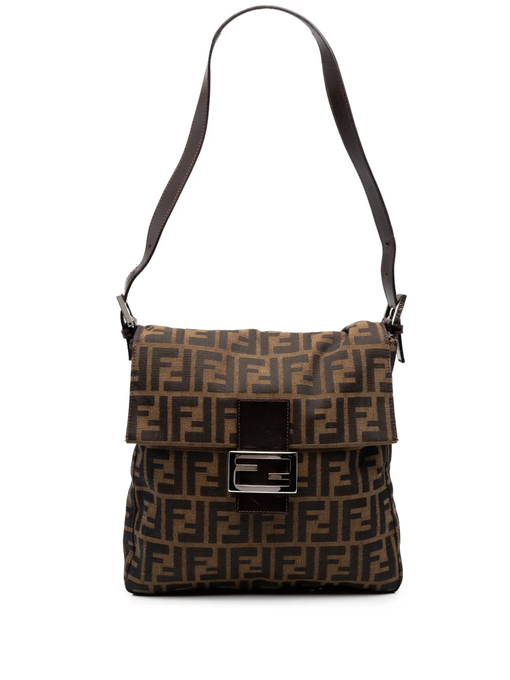 Fendi Pre-Owned 2000-2010 Canvas-Schultertasche mit Zucca-Muster - Braun