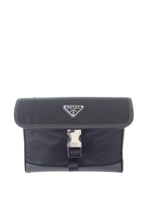 Prada Pre-Owned 2013-2026 Saffiano Trimmed Tessuto Buckle Messenger Bag crossbody bag