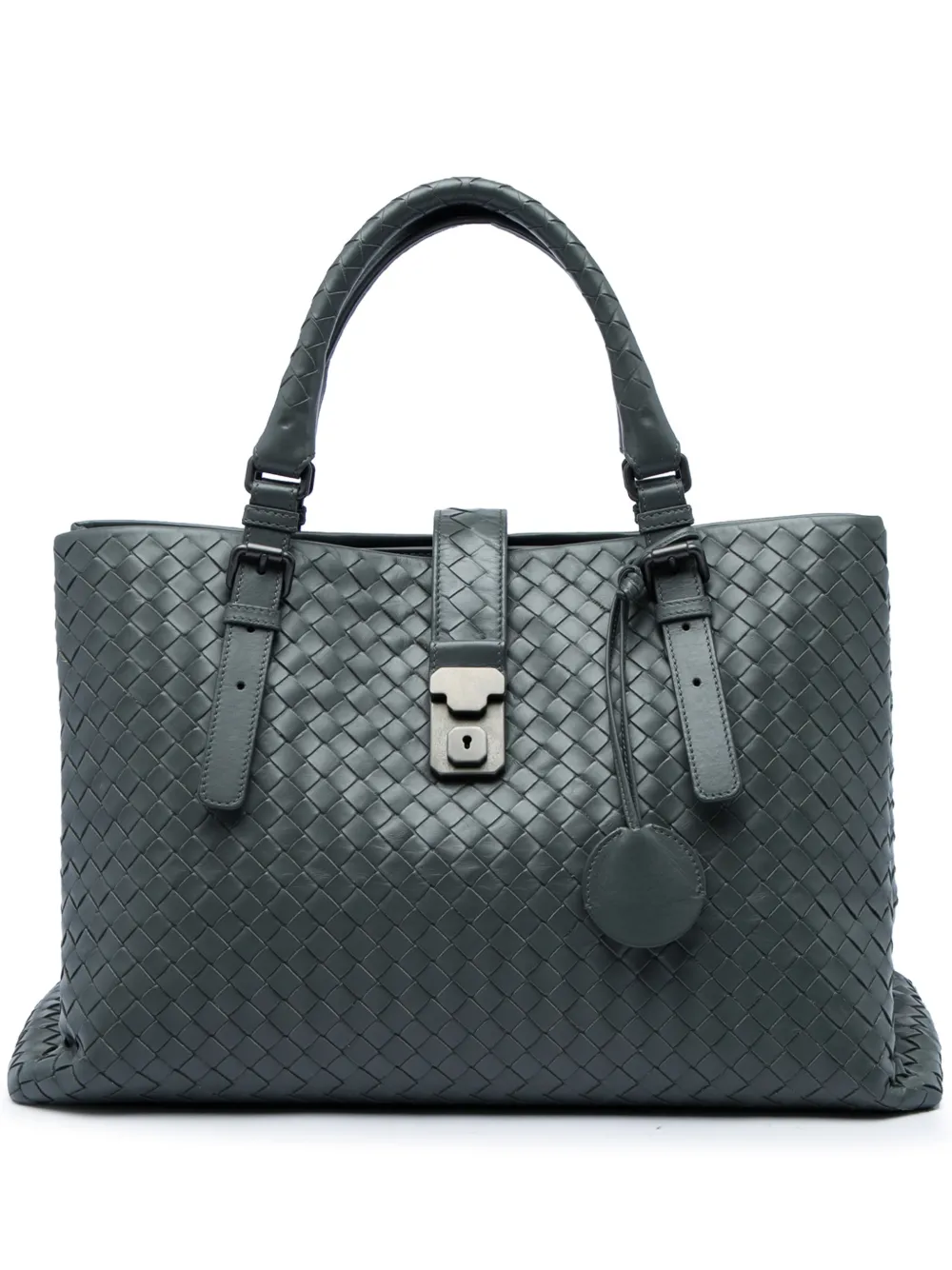 Bottega Veneta Pre-Owned 2012-2026 Mittelgroße Intrecciato Roma Tote Bag aus Nappaleder - Grau