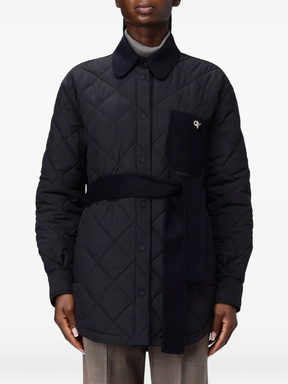 Fabiana Filippi quilted belted jacket - Nero