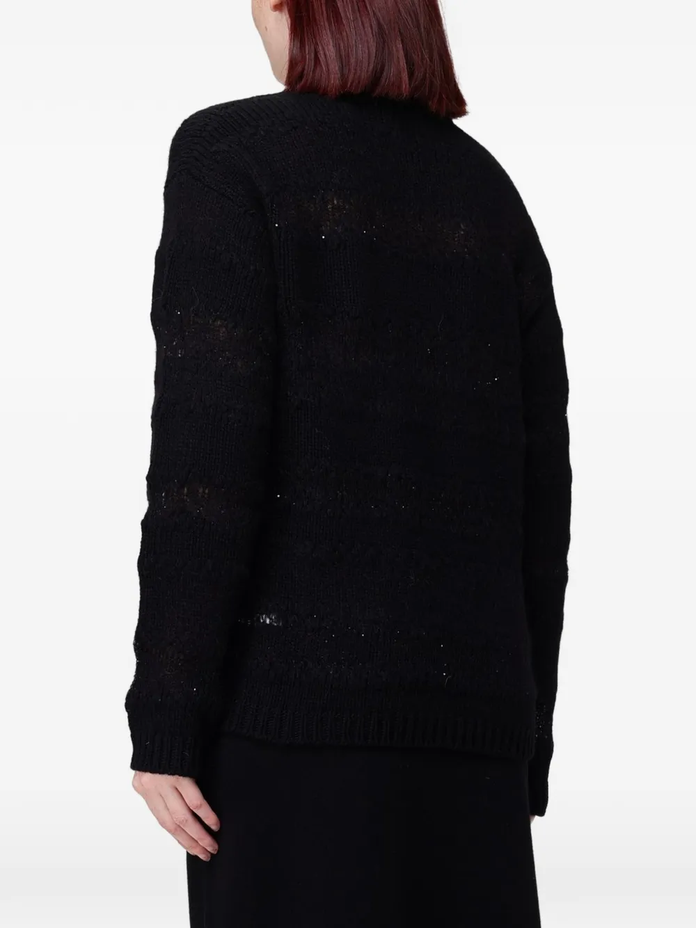 Fabiana Filippi sequin-embellished open-knit sweater Zwart