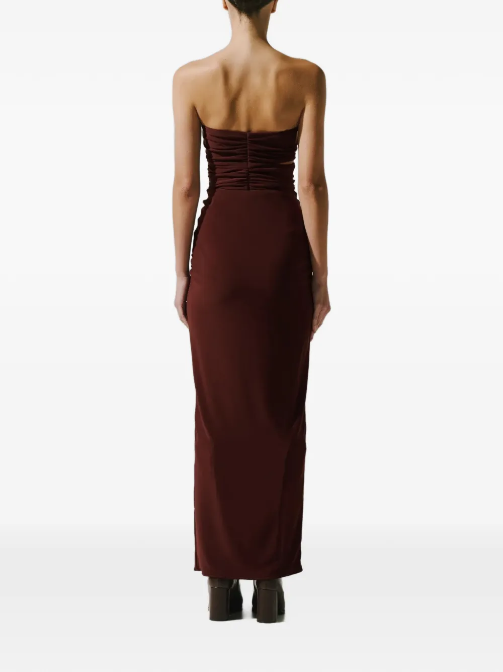 Baobab Giselle strapless maxi-jurk met uitgesneden details Bruin