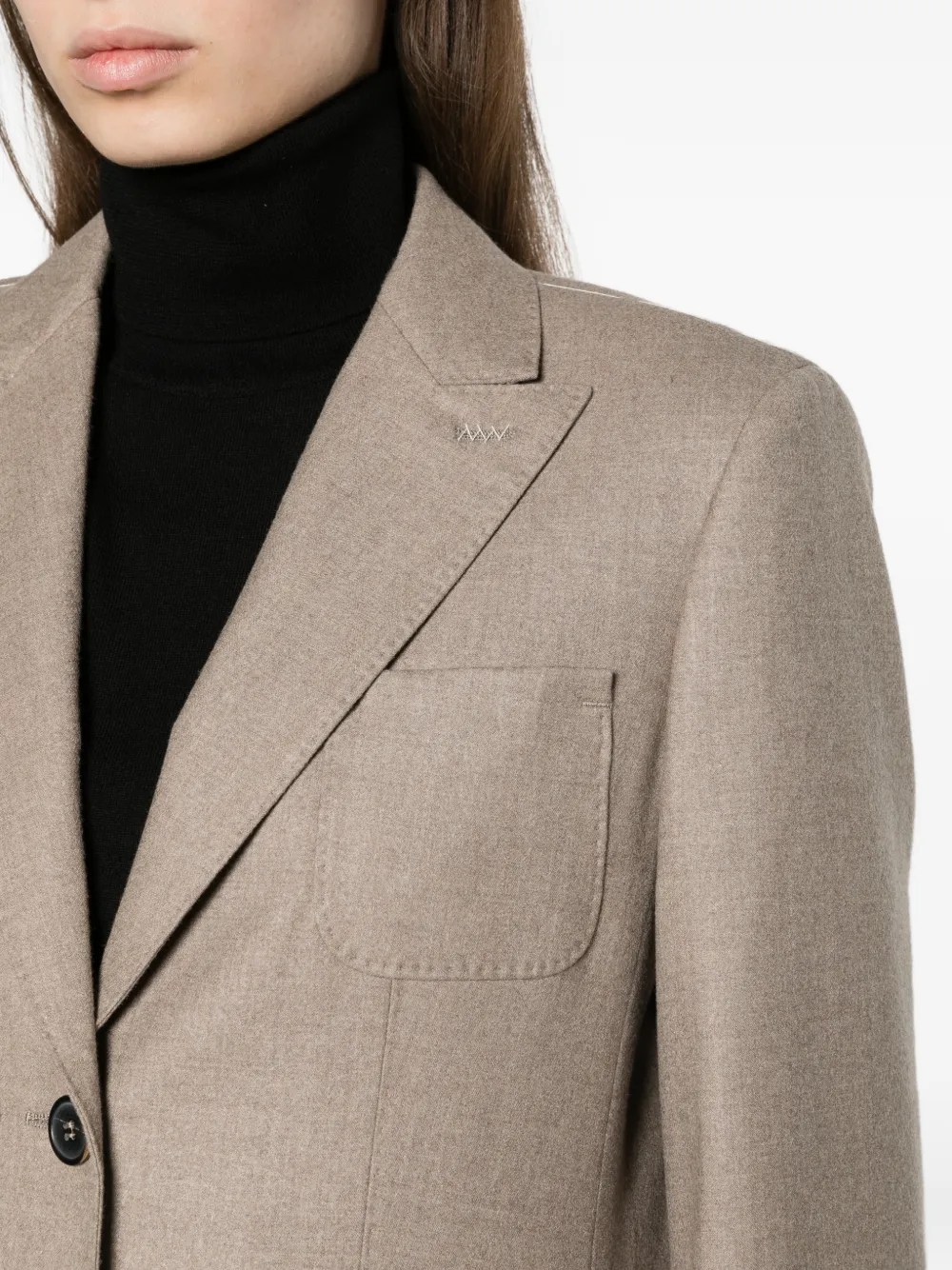 Max Mara Blazer met enkele rij knopen Beige