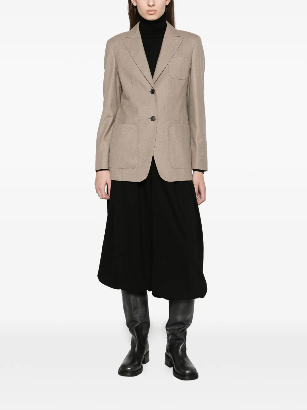 Max Mara Blazer met enkele rij knopen Beige